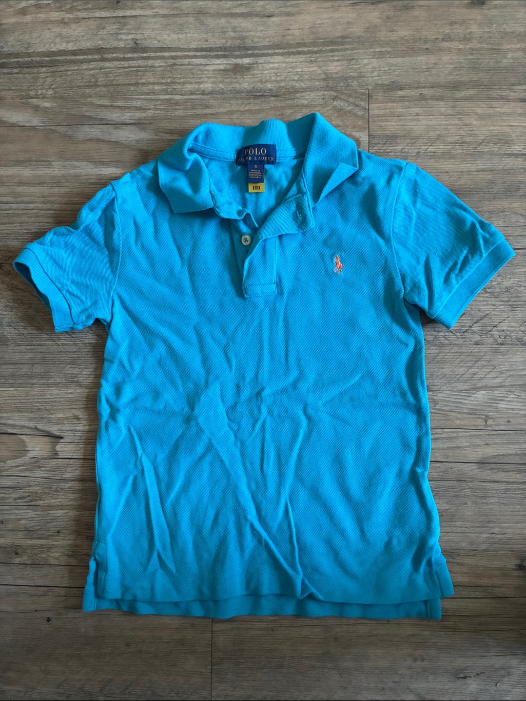 Ralph Lauren Turquoise Polo Shirt With Orange Pony